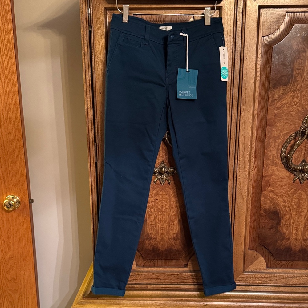 Market & Spruce Women's Navy Skinny Pants